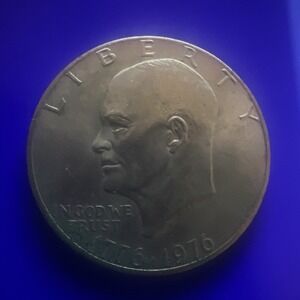RARE 1776-1976 Eisenhower‎ Liberty Bell Moon One Dollar US Bicentennial Coin